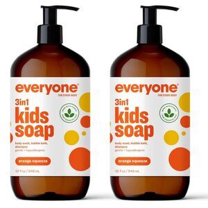 Everyone 3-in-1 Kids Soap Orange Squeeze Pack of 2 NIB